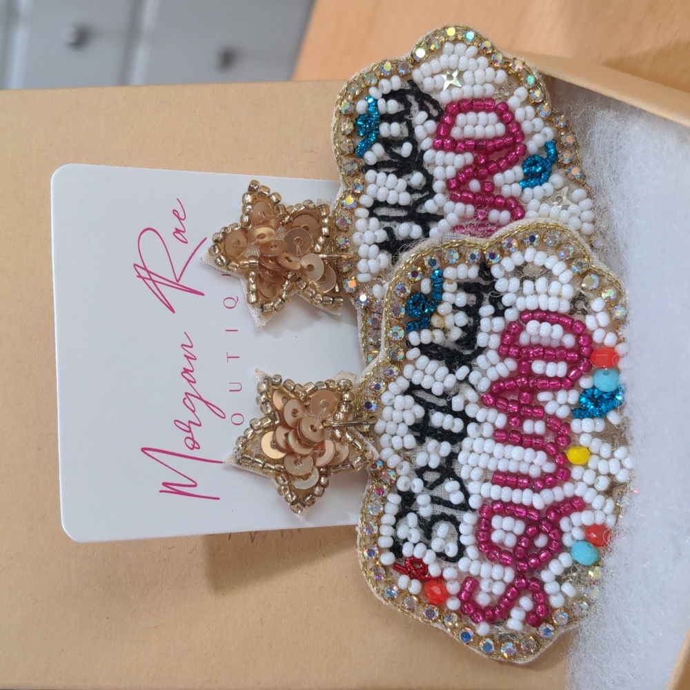 Birthday Squad beaded earrings